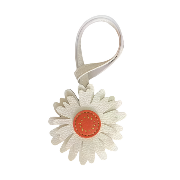 Llavero Charm Margarita Blanca y Naranja