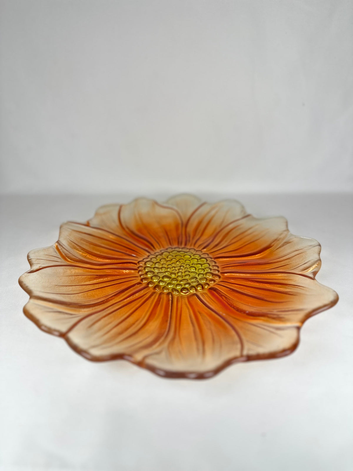 Plato Flor Grande Naranja
