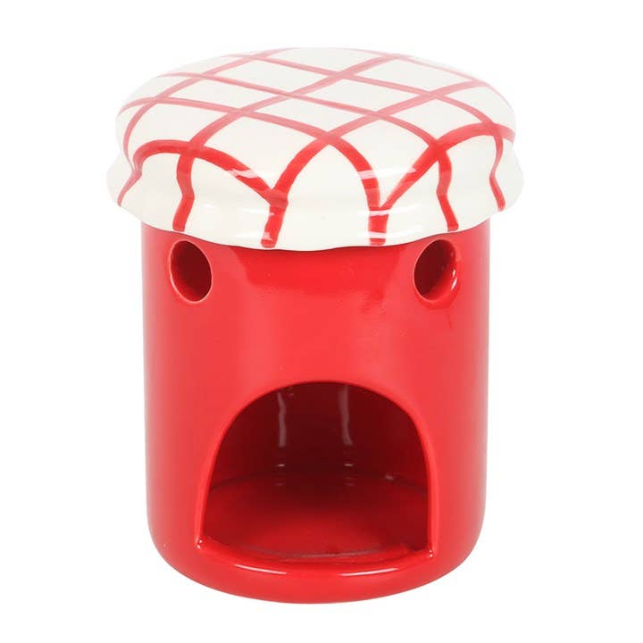 Lámpara Aromática de Cerámica, Quemador Aceites Esenciales Cera Wax Melts Tarro Mermelada