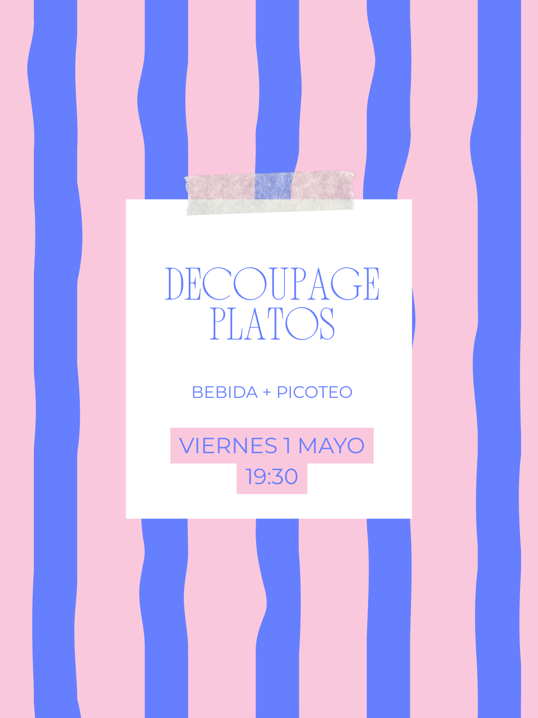 🎨✨ Taller Decoupage en platos + bebida + picoteo + plan bonito ✨🍷