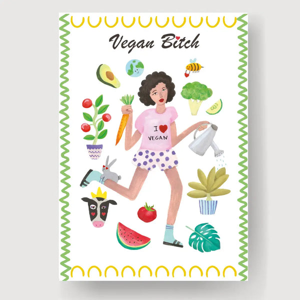 A6 Tarjeta o Postal con Sobre Vegan Bitch