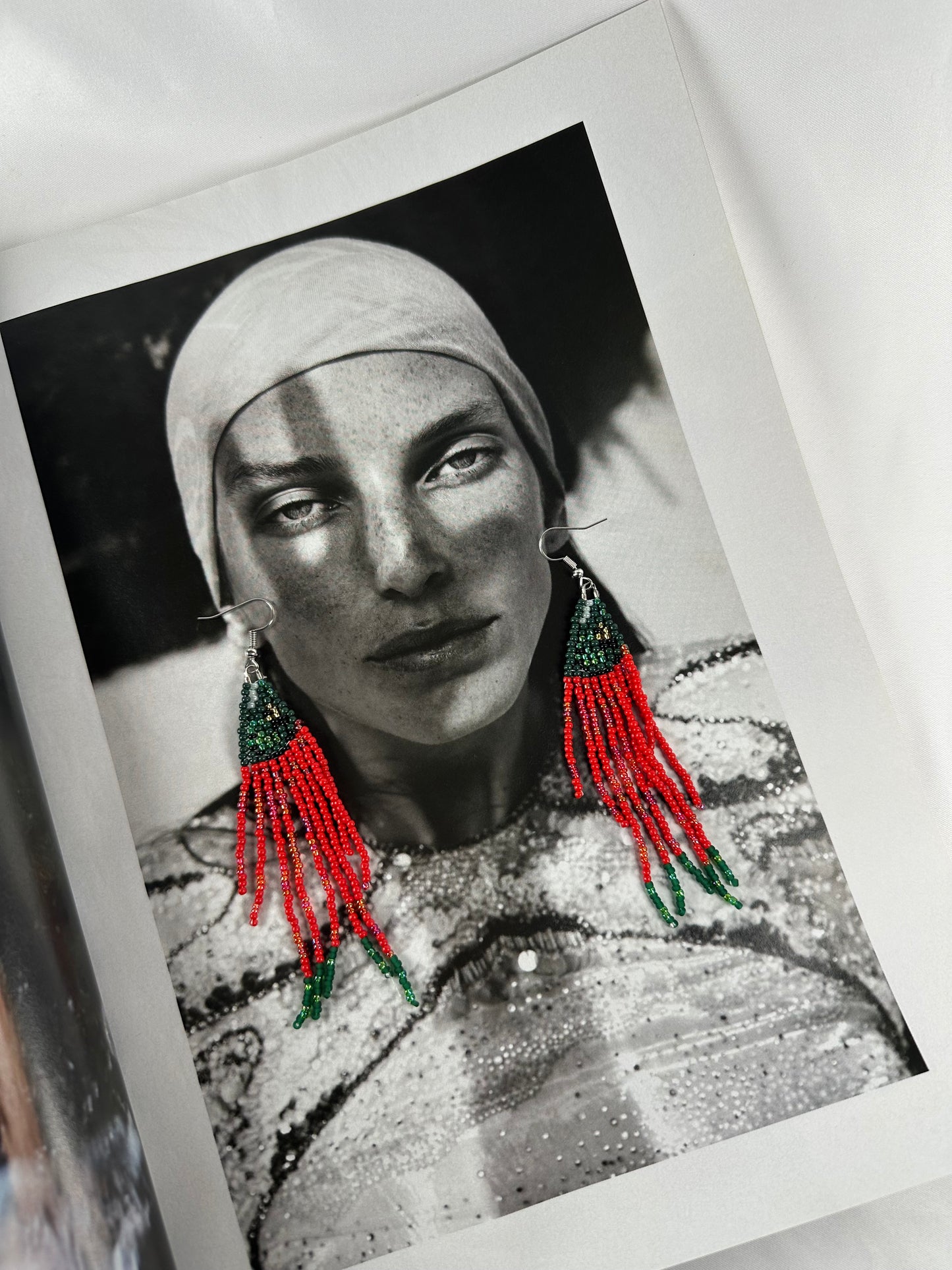 Pendientes Cuentas Pez Rojo y Verde