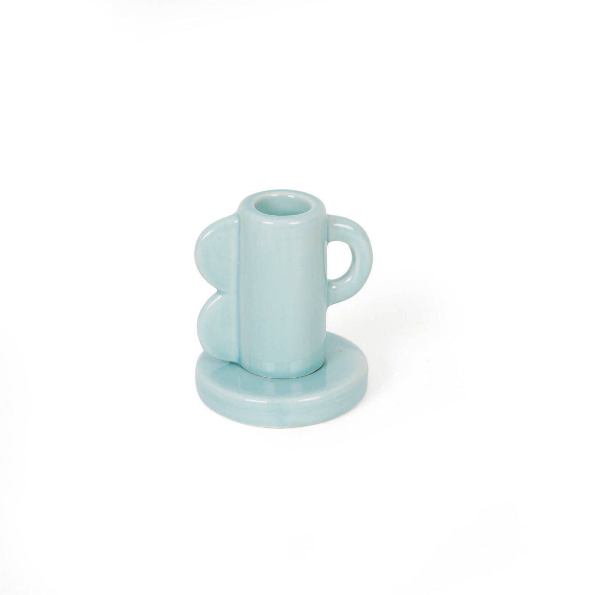 Candelabro Portavelas Ondas Azul