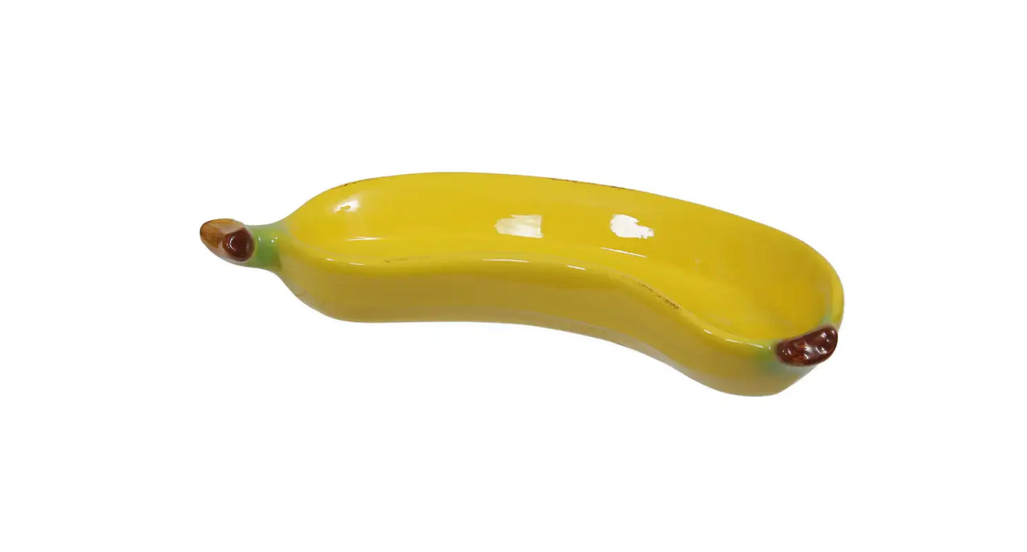 Plato Grande en Forma de Plátano Amarillo