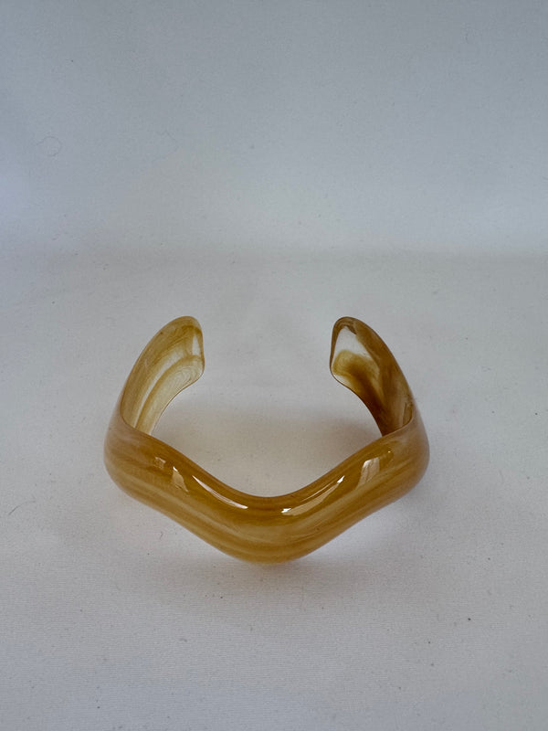 Pulsera Resina Ondas Ocre Claro