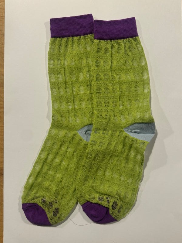 Media Transparente Verde con Morado