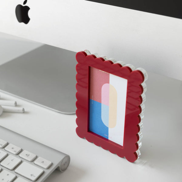 Mini Marco de fotos Cuadrado Ondas Granate