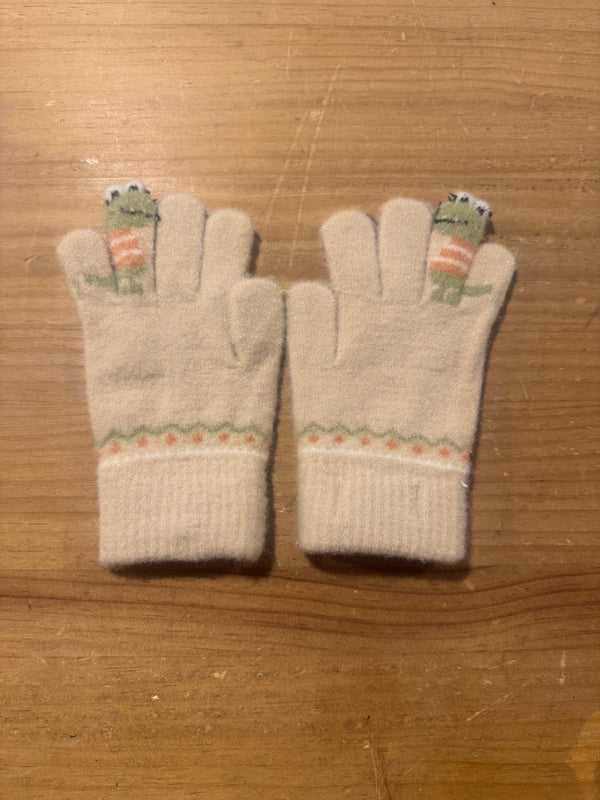 Guantes Infantiles Dinosaurio Dedo Blanco