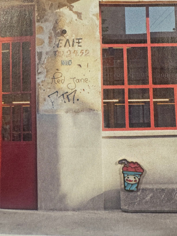 Mini Pendientes Helado o Bote Batido con Cara Sonriente y Pajita