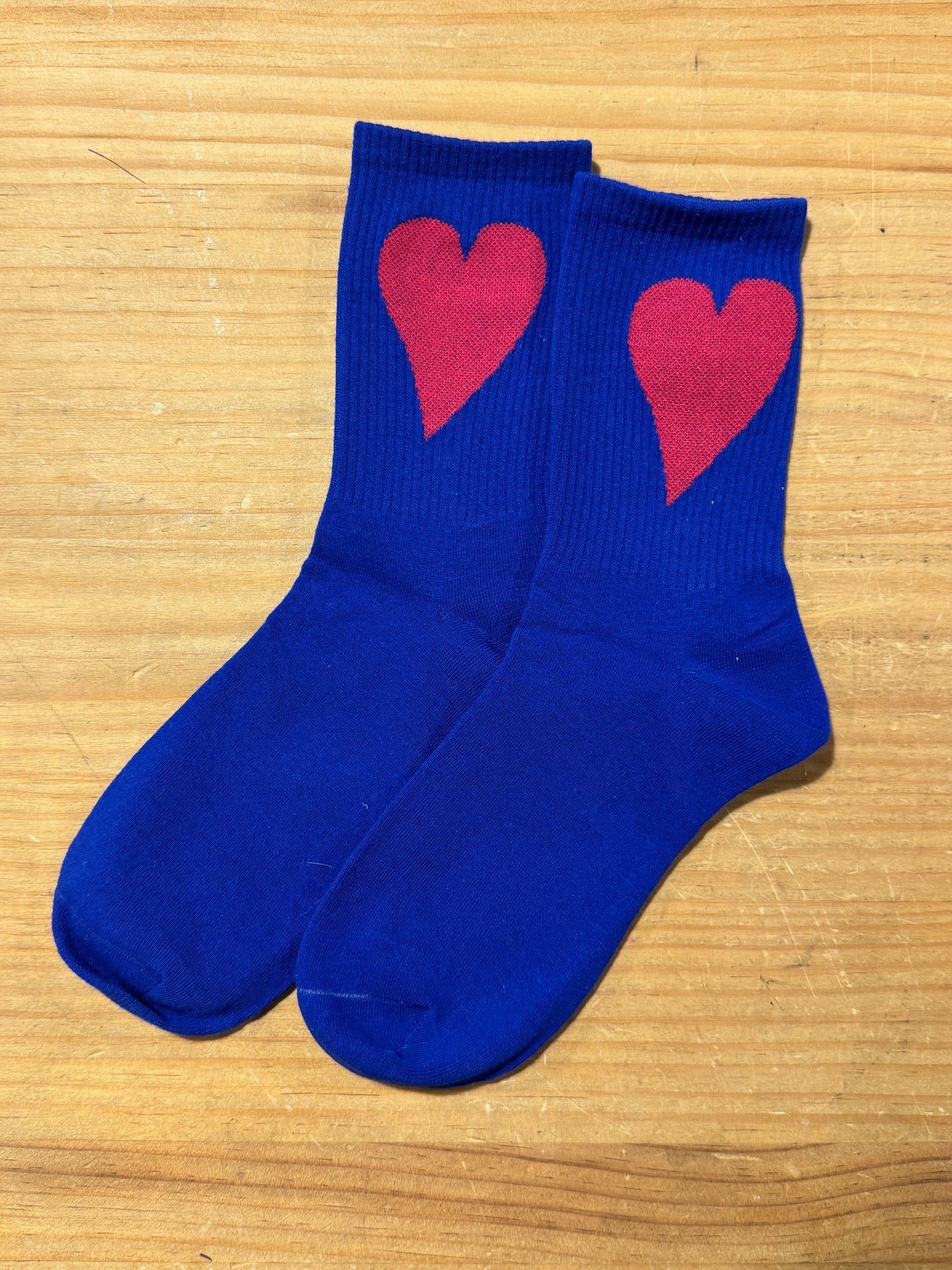 Calcetines Azul Corazón Rojo
