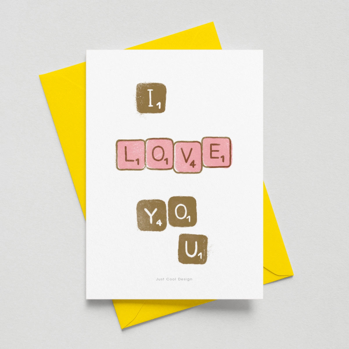 A6 Tarjeta o Postal con Sobre I Love You Scrabble