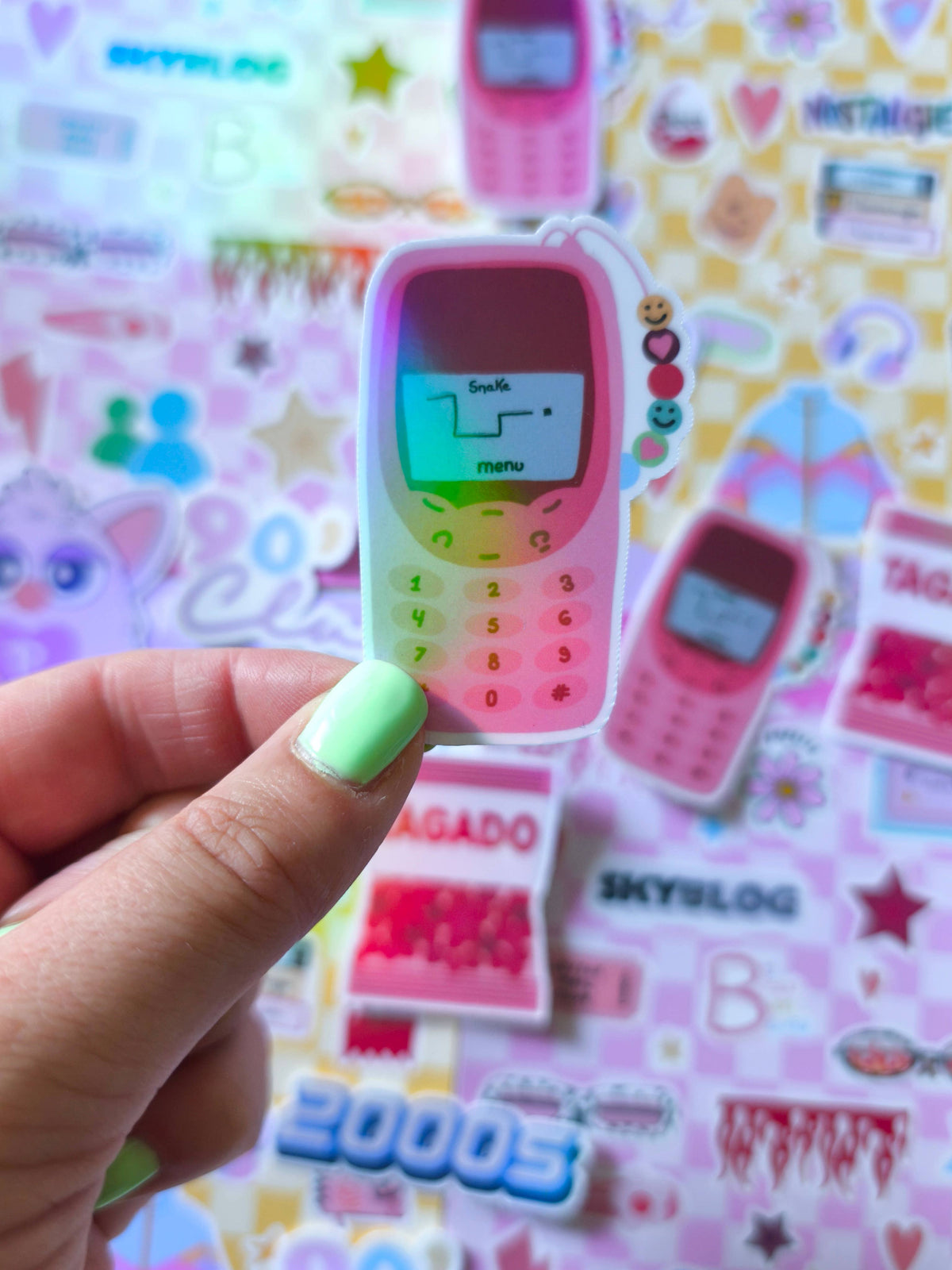 Pegatina Teléfono Móvil Retro Nokia Snake