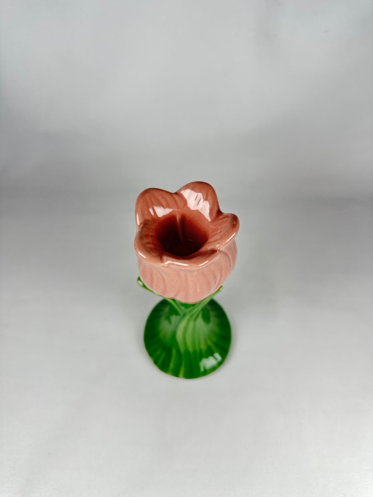 Candelabro Cerámica Flor Tulipán Rosa