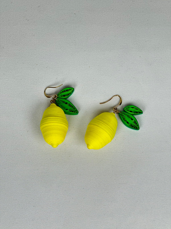 Pendientes Papel en Forma de Limón