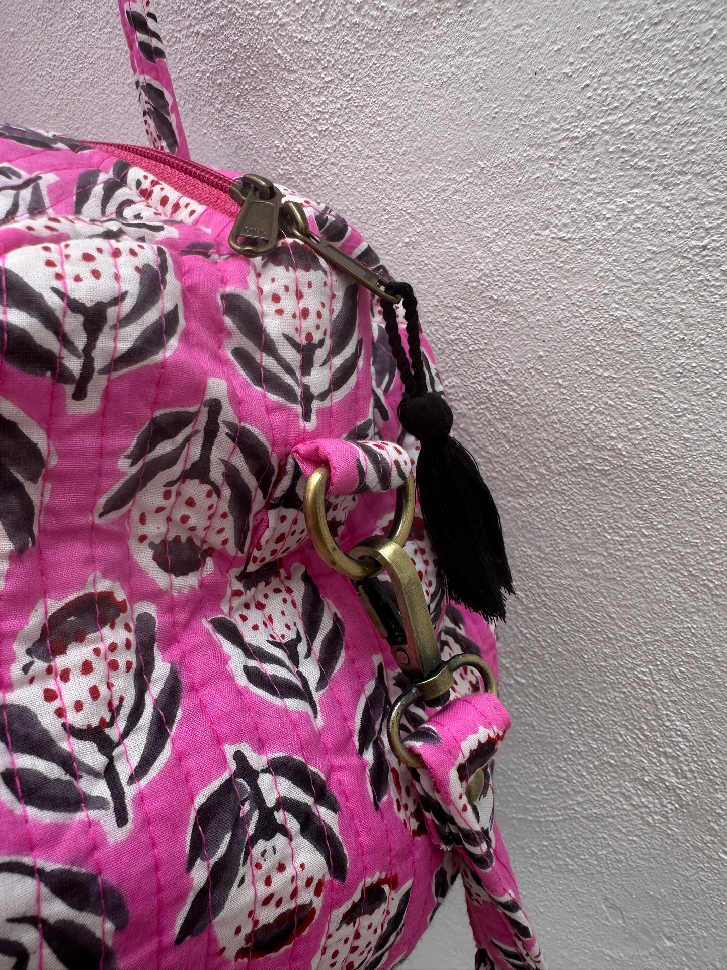 Bolsa Viaje o Deporte o Playa Estampado Flores Rosa