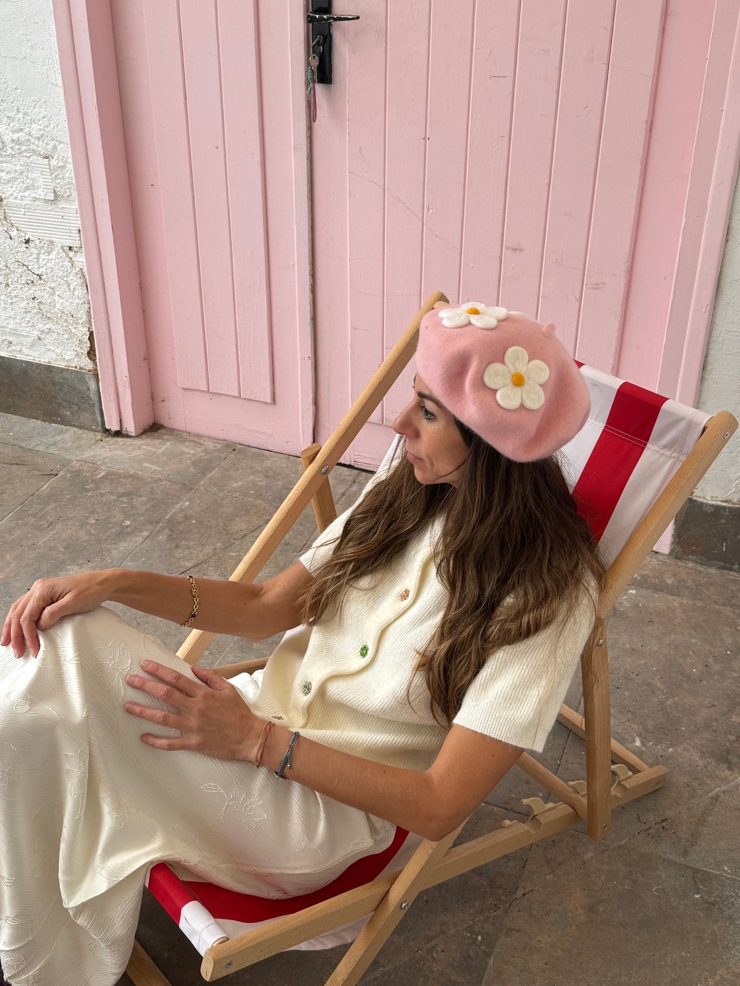 Boina con Margaritas Rosa