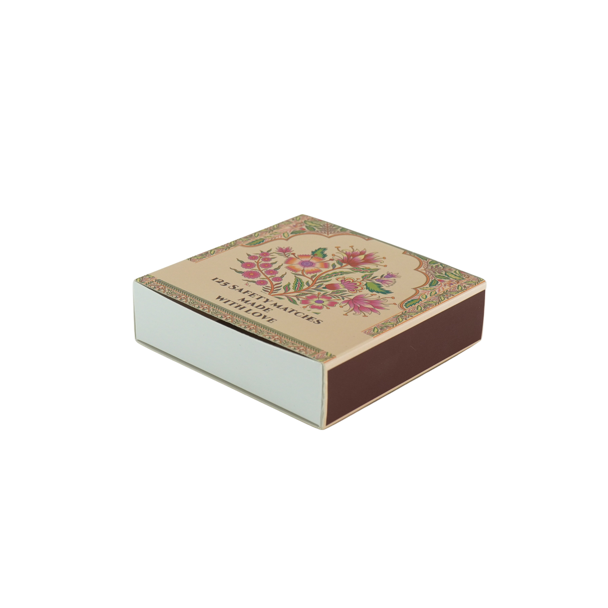 Caja de cerillas Flores de Verde/Rosa