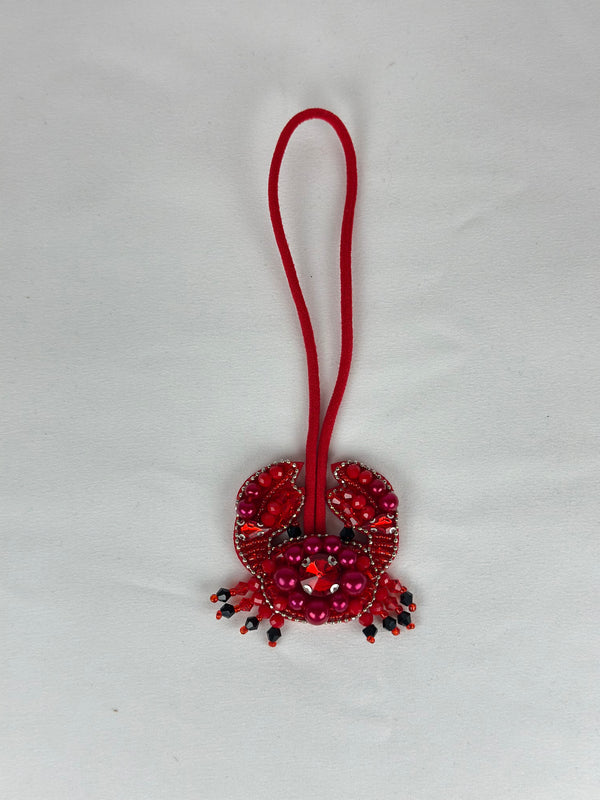 Llavero o Charm Bolso Cangrejo Pedrería Cuentas