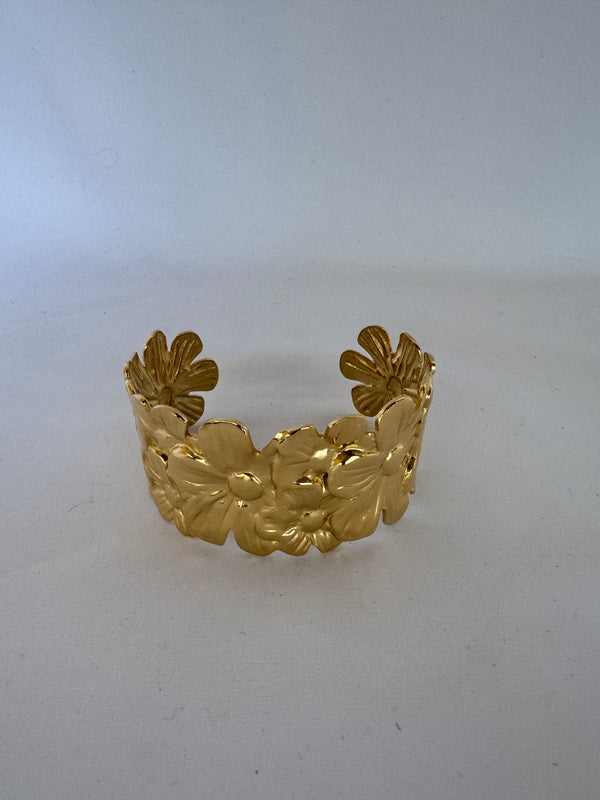 Pulsera Dorada Flores