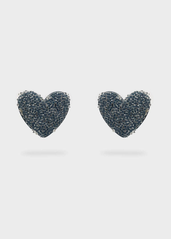 Pendientes Corazón Brillantes Azul