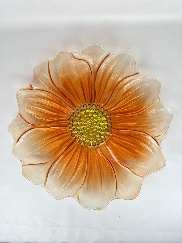 Plato Flor Grande Naranja