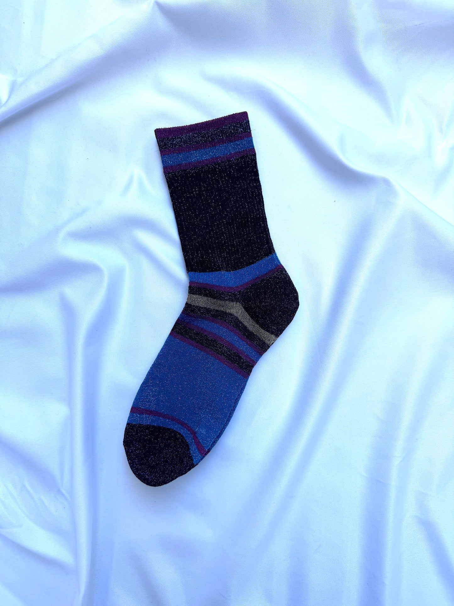 Calcetines Mujer Purpurina Azul