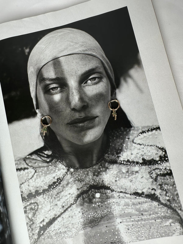 Mini Pendientes Aro Palmera Esmalte