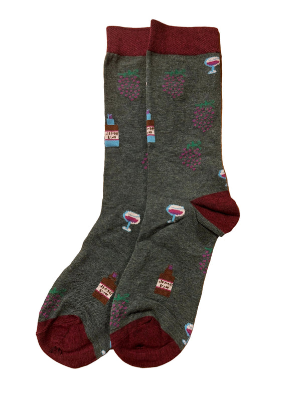 Calcetines Hombre Vino y Copas Verde