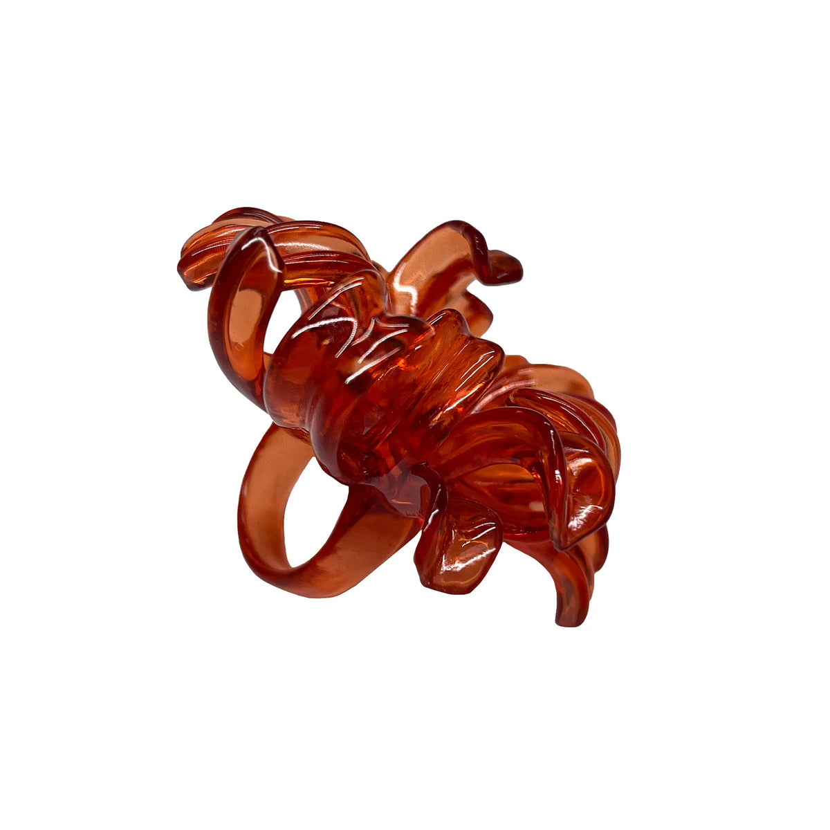 Maxi Anillo Flor de Araña Naranja