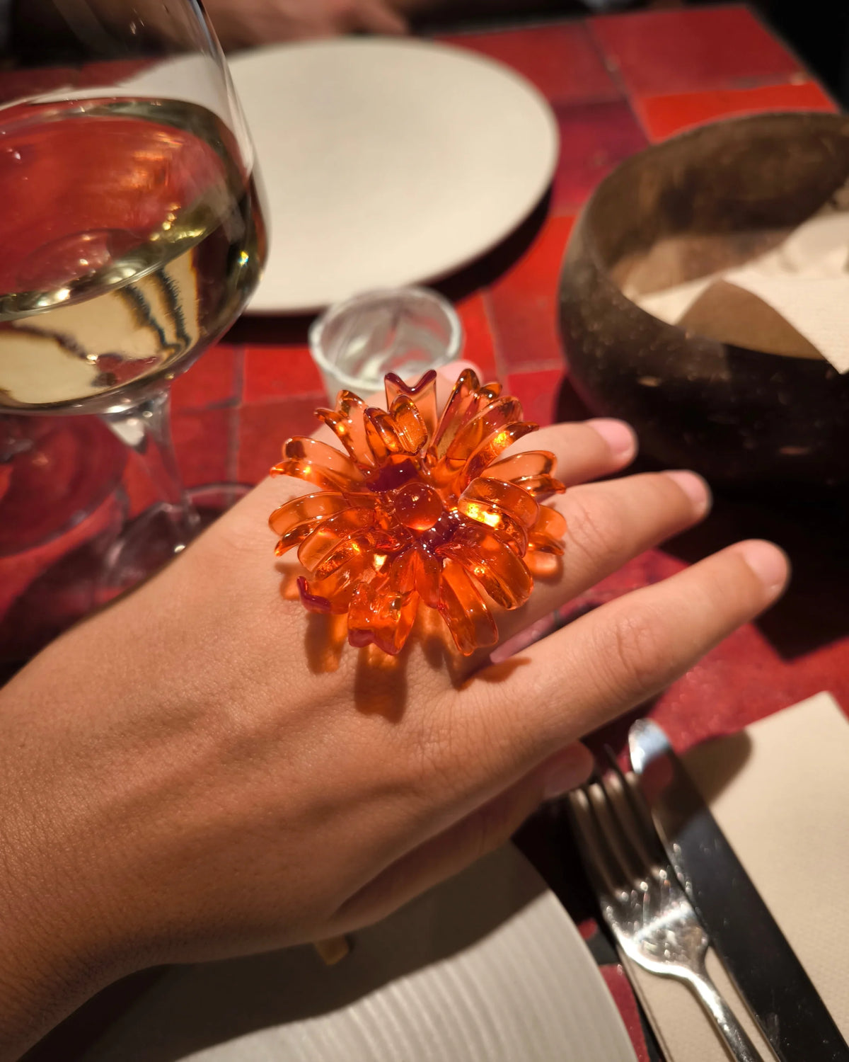 Anillo Flor Naranja