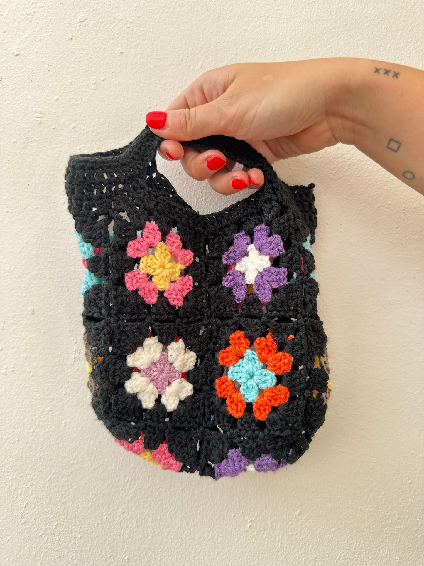 Mini Bolso Ganchillo negro