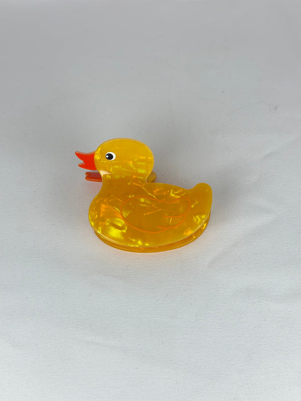 Pinza de Pelo Patito Pato Amarillo de Goma