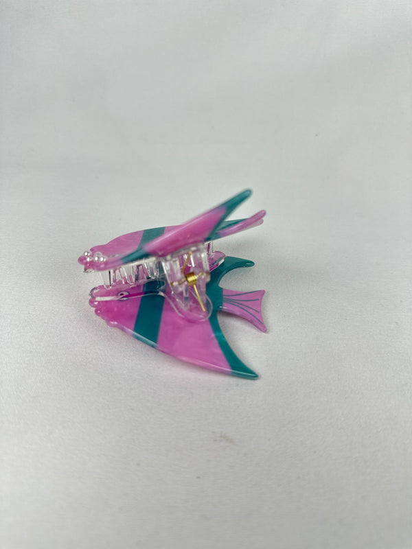 Pinza de Pelo Pez Azul y Rosa