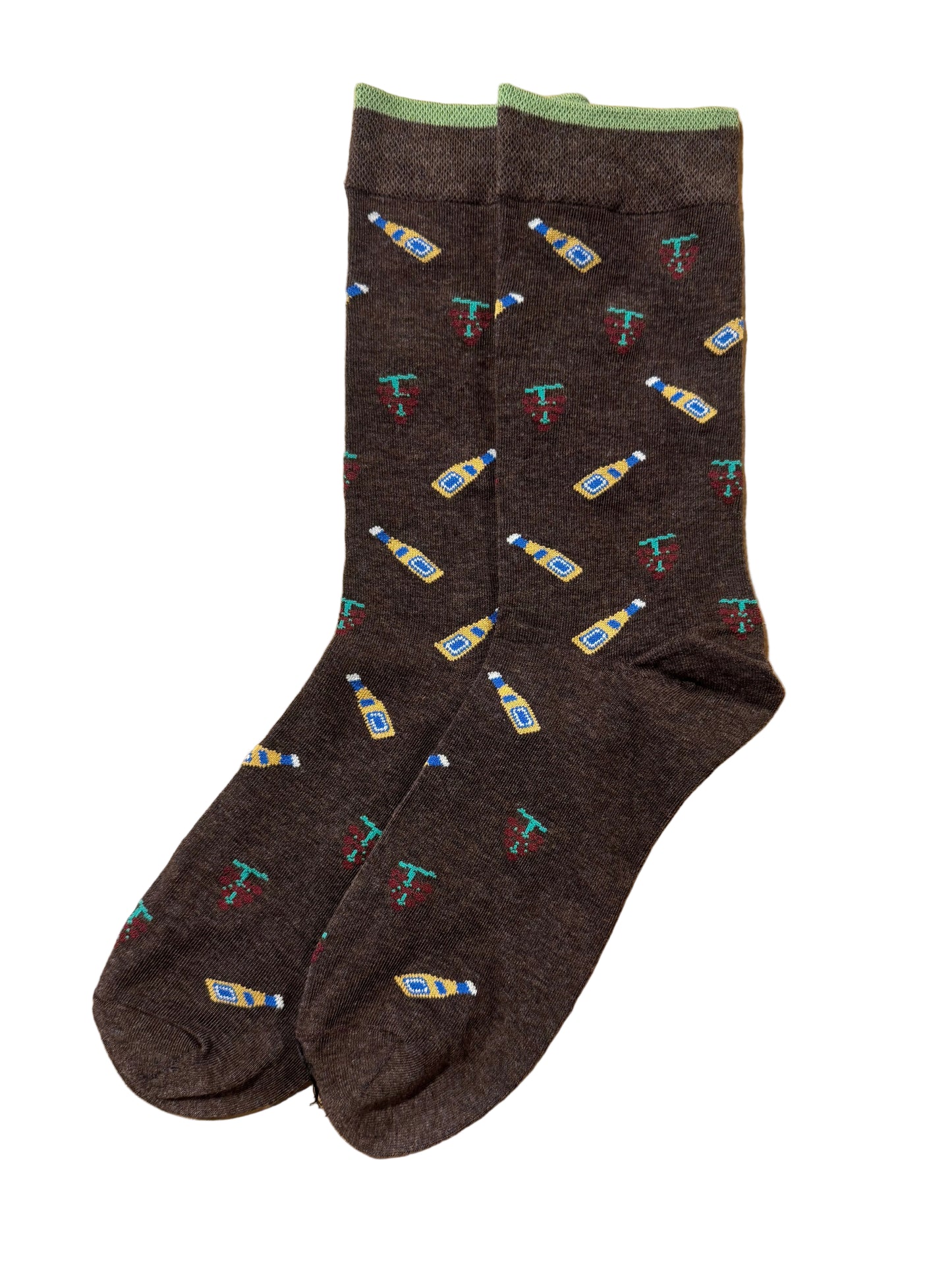 Calcetines Hombre Vino y Botella Marrón