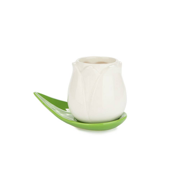 Taza Tulipán Pequeña + Plato Hojita