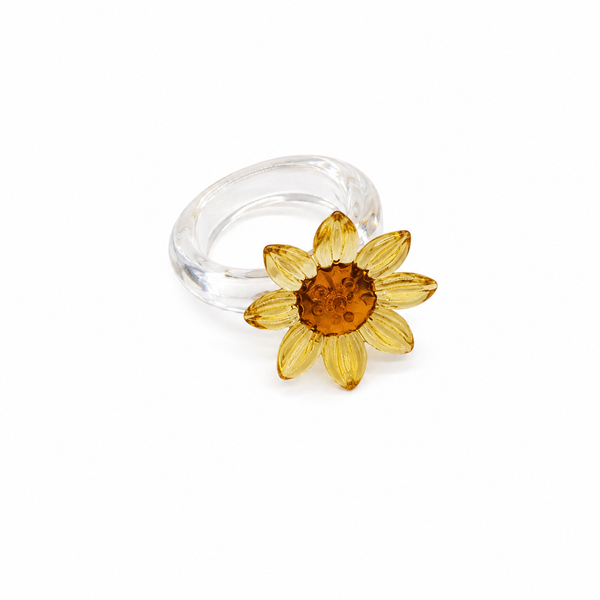 Anillo Flor Cristal Girasol
