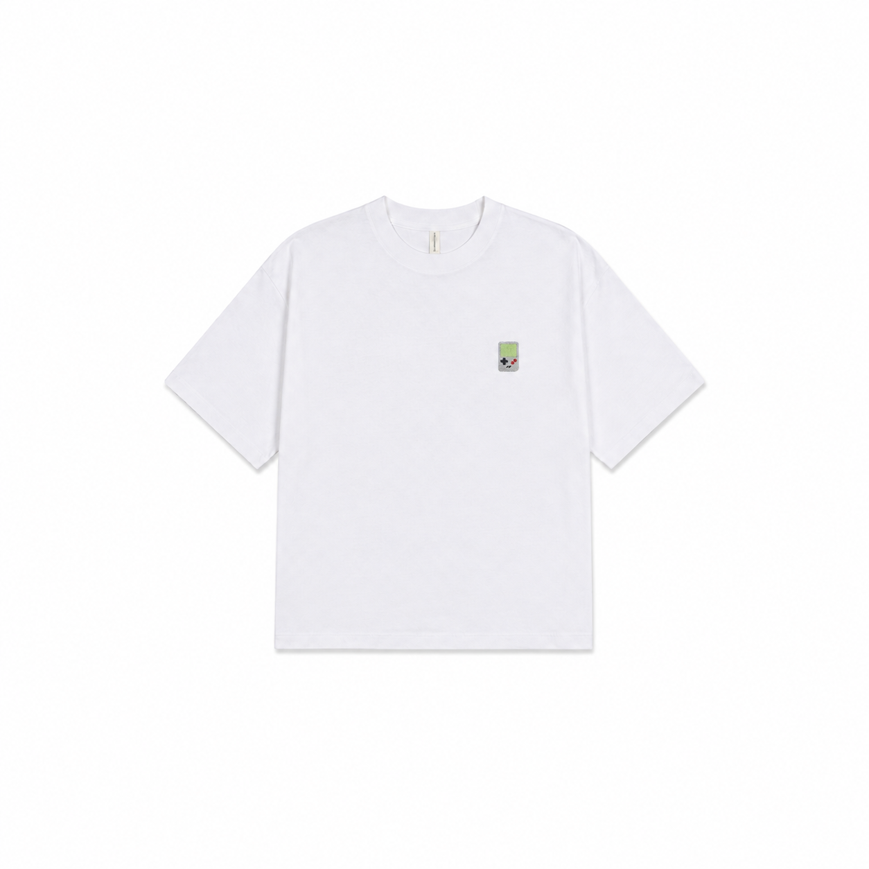 Embroidered White Game Boy T-shirt