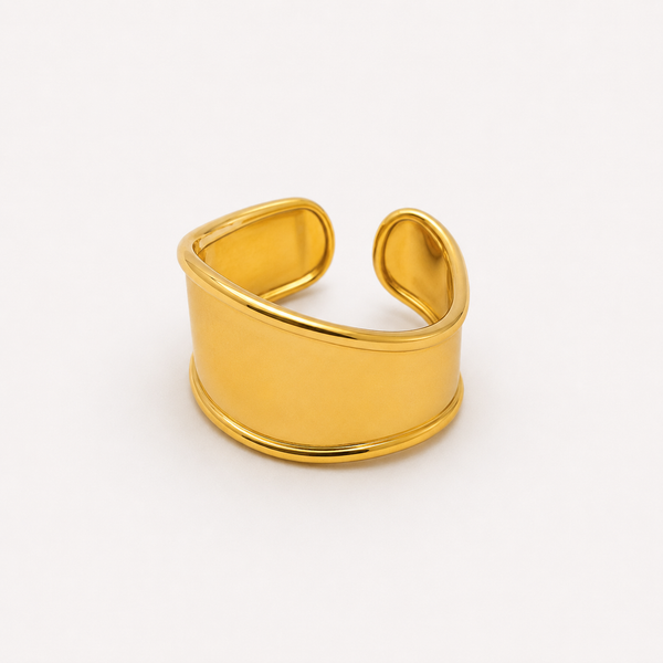 Anillo Dorado Ancho Efecto Servilletero
