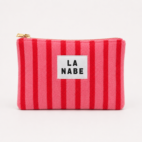 Monedero Toalla Rayas Rosas y Rojas