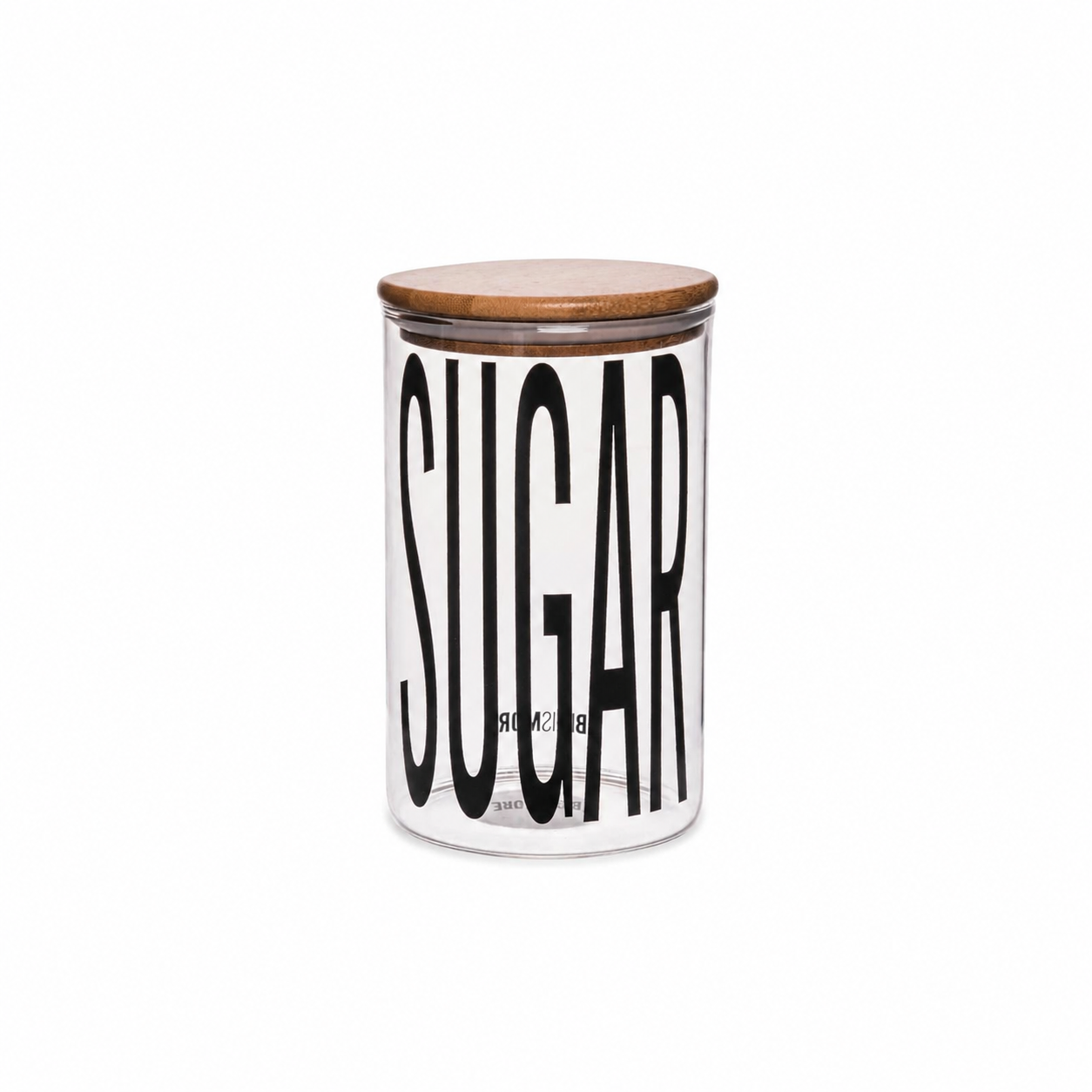 Glass Jar with Wooden Lid Sugar