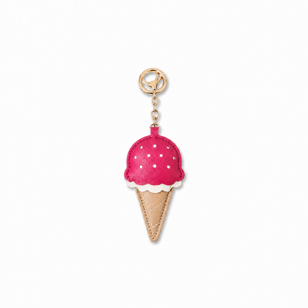 Llavero Charm Helado Fresa Rosa