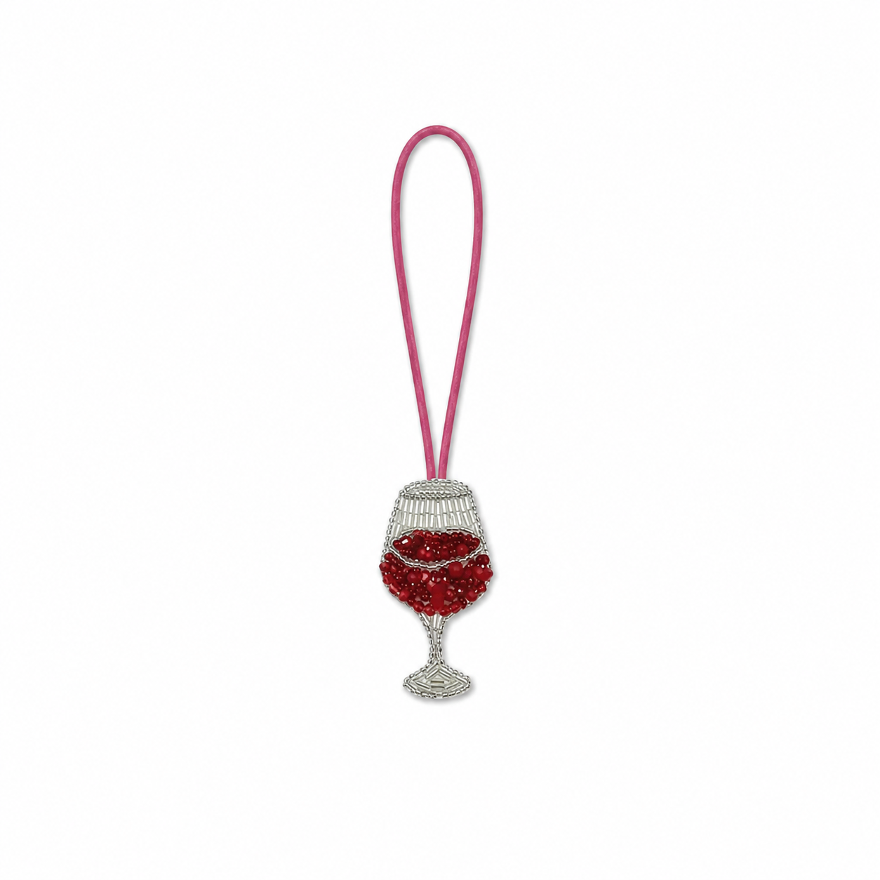 Keychain or Charm Wine Glass Rhinestone Beads