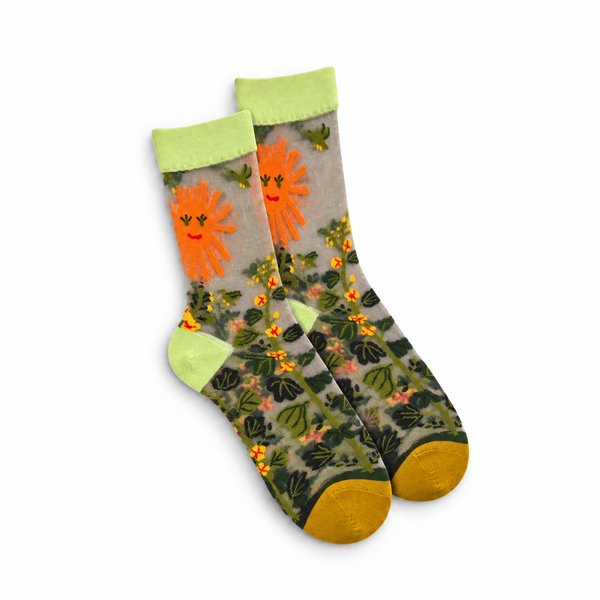 Calcetines Medias Transparentes Puntera Verde Pistacho