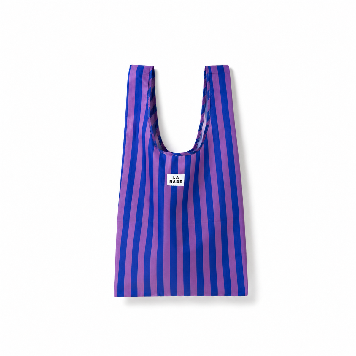 Bolsa Compra Plegable Rayas Multicolor Morado y Azul