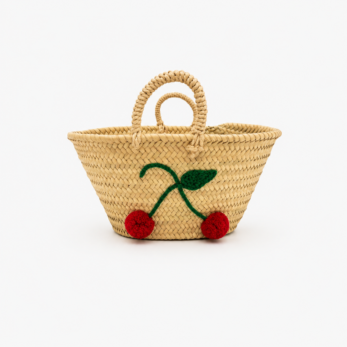 Bolso Capazo con Cereza Bordada