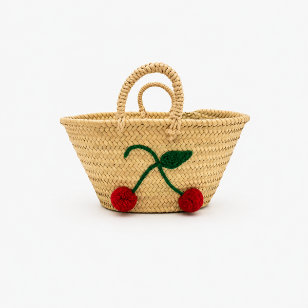 Bolso Capazo con Cereza Bordada
