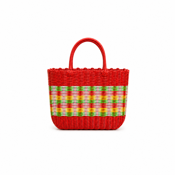 Bolso Plástico Trenzado Naranja