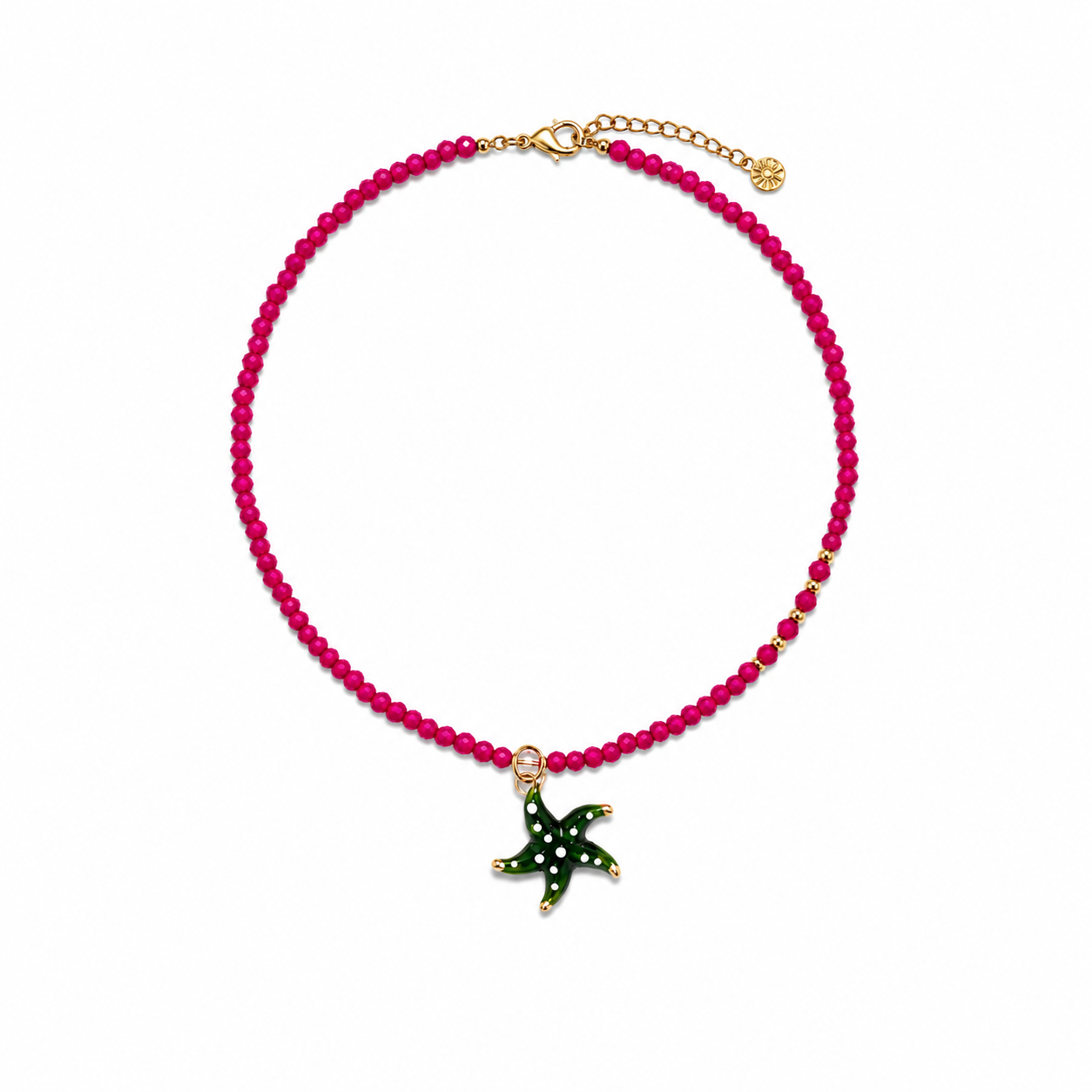 Collar Fucsia con Estrella de Mar Verde