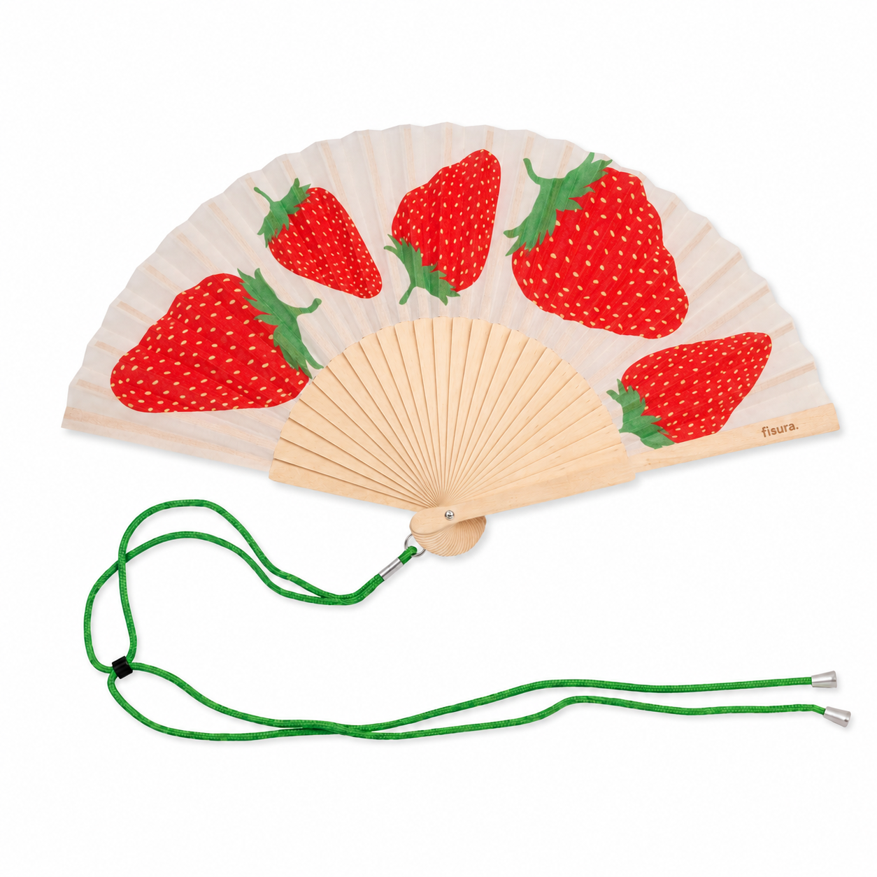Abanico Blanco con Fresas
