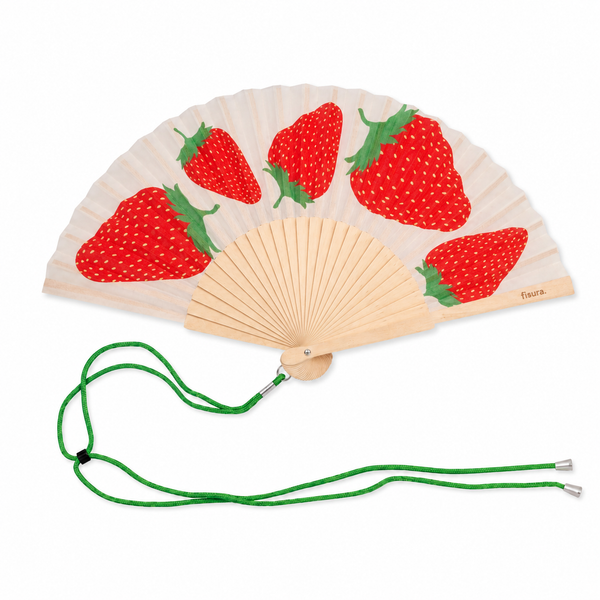 Abanico Blanco con Fresas